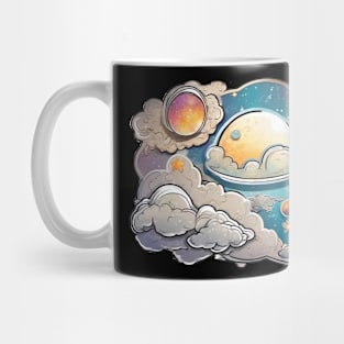 Muted Tones & Rice Paper Texture: Detailed Space Art Illustration (542) Mug